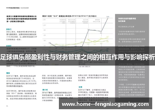 足球俱乐部盈利性与财务管理之间的相互作用与影响探析